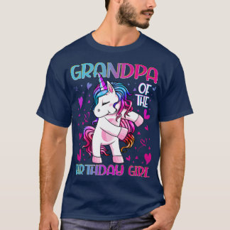 T-shirt Grand-père de la fille d'anniversaire Flossing Uni