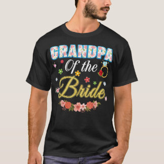 T-shirt Grand-père de la mariée Fête de mariage Famille Fl
