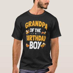 T-shirt Grand-Père De L'Anniversaire Boy Construction Ouvr