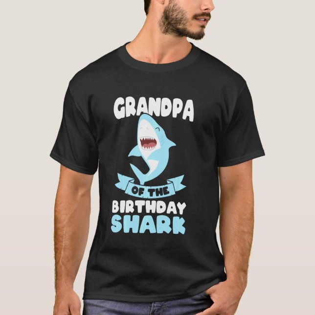 T-shirt Grand-Père De L'Anniversaire Du Requin Anniversair (Devant)