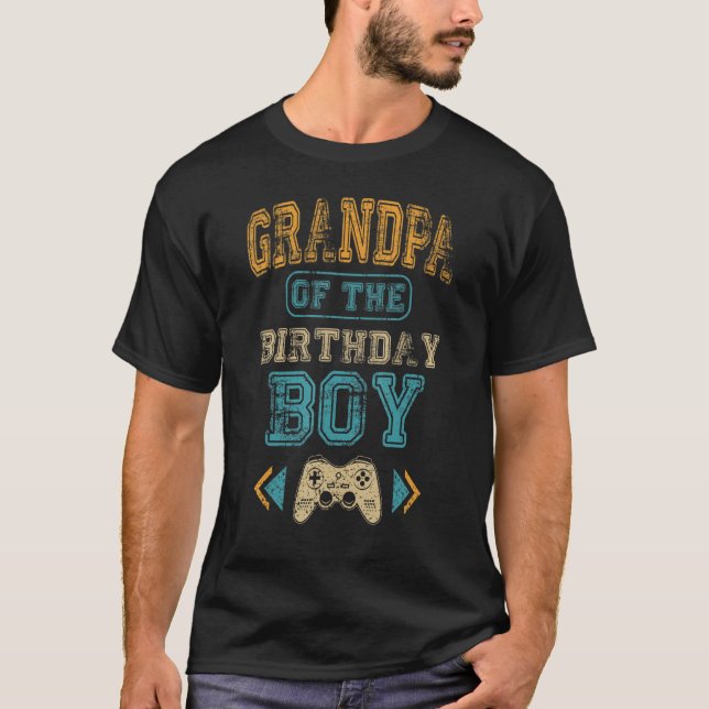 T-shirt Grand-père de l'Anniversaire Garçon Gamepad B-Day  (Devant)