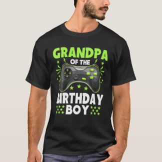 T-shirt Grand-Père De L'Anniversaire Garçon Matching Vidéo