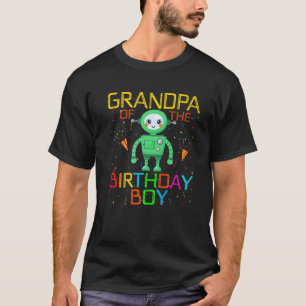 T-shirt Grand-Père De L'Anniversaire Garçon Robotique Thèm