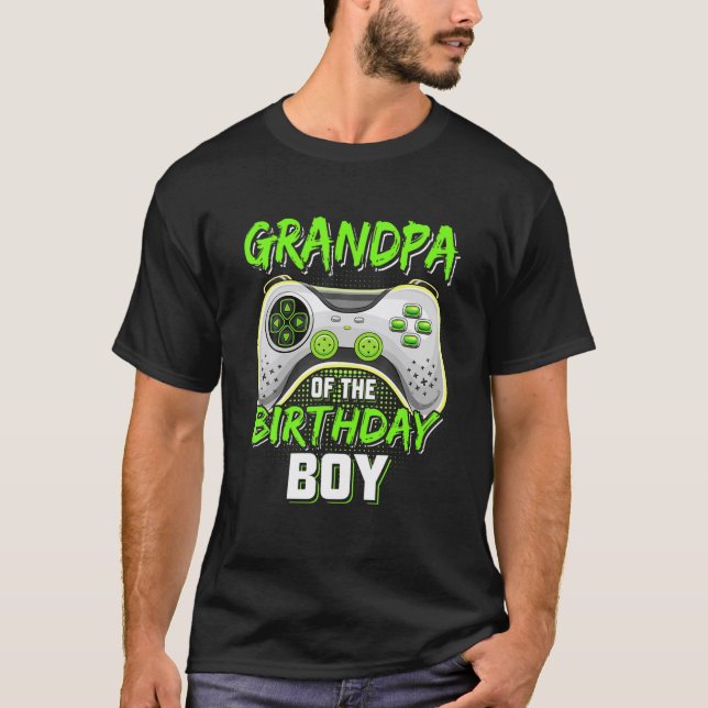 T-shirt Grand-Père De L'Anniversaire Garçon Vidéo Jote Gam (Devant)