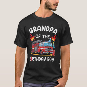 T-shirt Grand-Père De L'Enfant Pompier Camion D'Incendie B