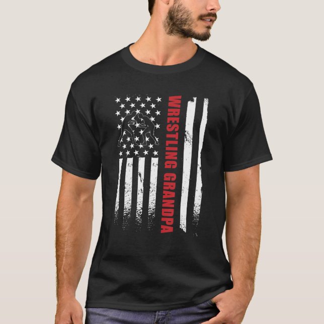T-shirt Grand-père de lutte des hommes vêtement de lutte d (Devant)