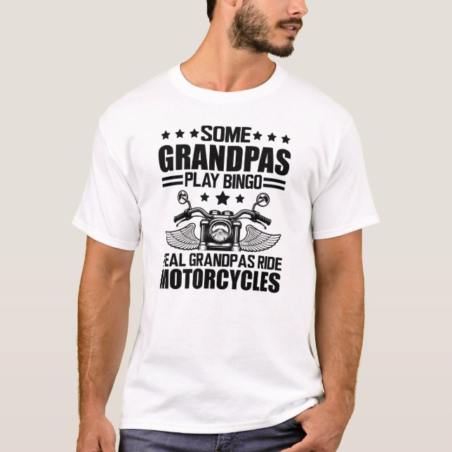 T-shirt Grand-père de moto - Real grand-pas moto (Devant)