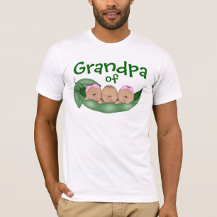 T-shirt Grand-père de triplets mixtes avec peau plus foncé