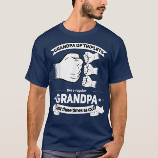 T-shirt Grand-père des hommes de Triplets Faire-part grand