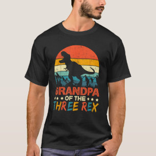 T-shirt Grand-Père Des Trois Rex T rex Dinosaur 3e Anniver