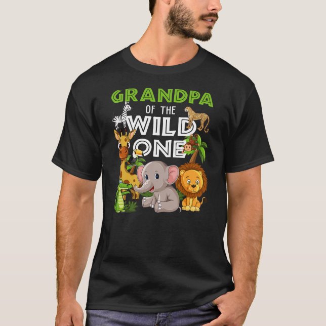 T-shirt Grand-père du Wild One Zoo Anniversaire Safari (Devant)