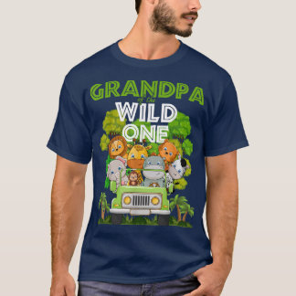 T-shirt Grand-Père Du Wild One Zoo Camion Anniversaire Saf