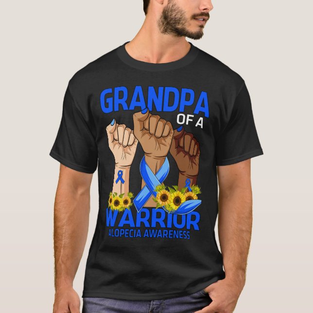 T-shirt Grand-Père D'Un Guerrier Alopécie Sensibilisation  (Devant)