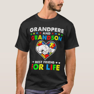 T-shirt Grand-Père Et Grand-Fils Meilleur Ami Pour L'Autis