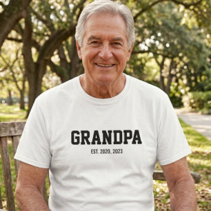 T-Shirt Grand-Père Établie Gras Noir Et Blanc