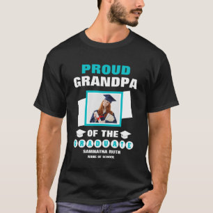 T-shirt Grand-Père Fière Personnalisé De La Photo Graduate