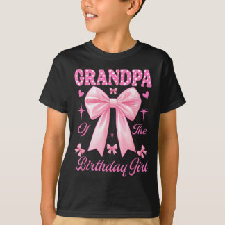 T-shirt Grand-père fille d'anniversaire arc coquette rose 
