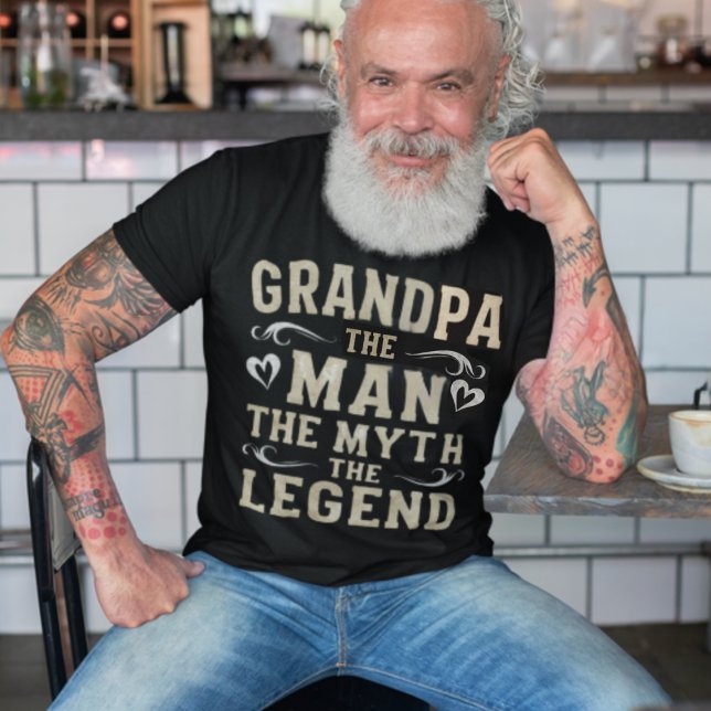 T-shirt Grand-père | L'Homme Le Mythe La Fête des pères Lé (Grandpa the man the myth the legend)