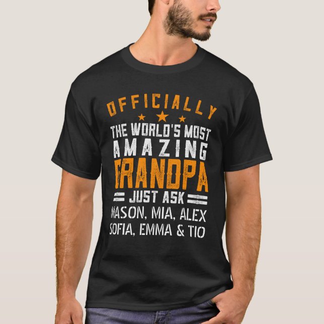 T-shirt Grand-père officiellement Extraordinaire personnal (Devant)