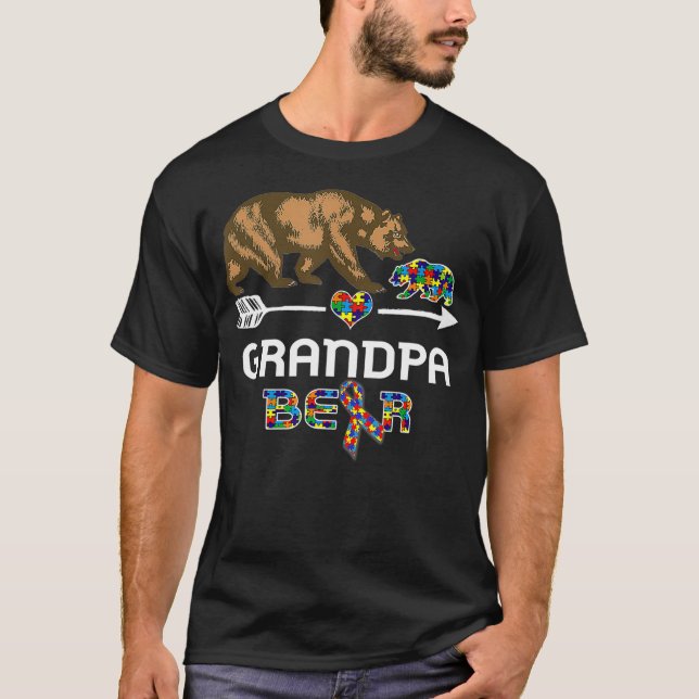 T-shirt Grand-père Ours Sensibilisation sur l'autisme Auti (Devant)