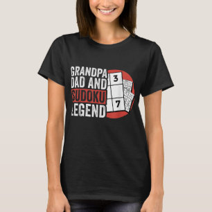 T-shirt Grand-Père Papa Et Sudoku Légende Sudoku Puzzle So