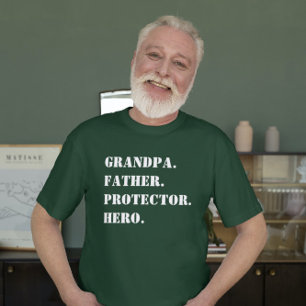 T-shirt Grand-père Protecteur héros Héros Texte Fête des p