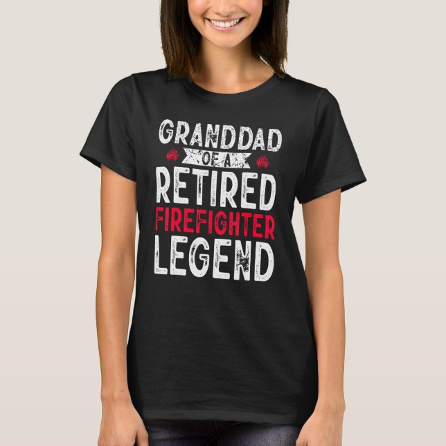 T-shirt Grand-père Retraité Pompier Retraite Fireman Fi (Devant)