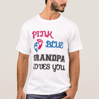 T-shirt Grand-père rose ou bleu t'aime, révélation de genr