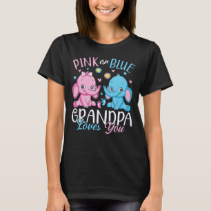 T-shirt Grand-Père Rose Ou Bleu Vous Aime Eléphant Bébé Fe