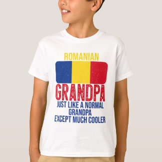 T-shirt Grand-père roumain vintage Roumanie Drapeau pour l