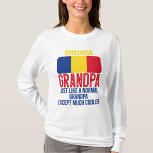 T-shirt Grand-père roumain vintage Roumanie Drapeau pour l