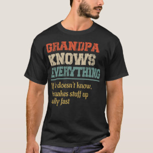 T-shirt Grand-père sait tout Alpaca drôle animaux cadeau