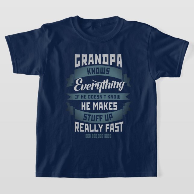 T-shirt Grand-Père Sait Tout Rétro (Poser)