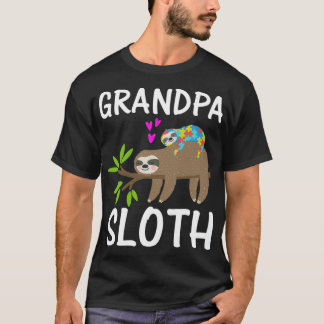 T-shirt Grand-père Sloth Hearts Autistic Sloth Autism