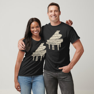 T-shirt Grand Piano and Music Notes Unisex