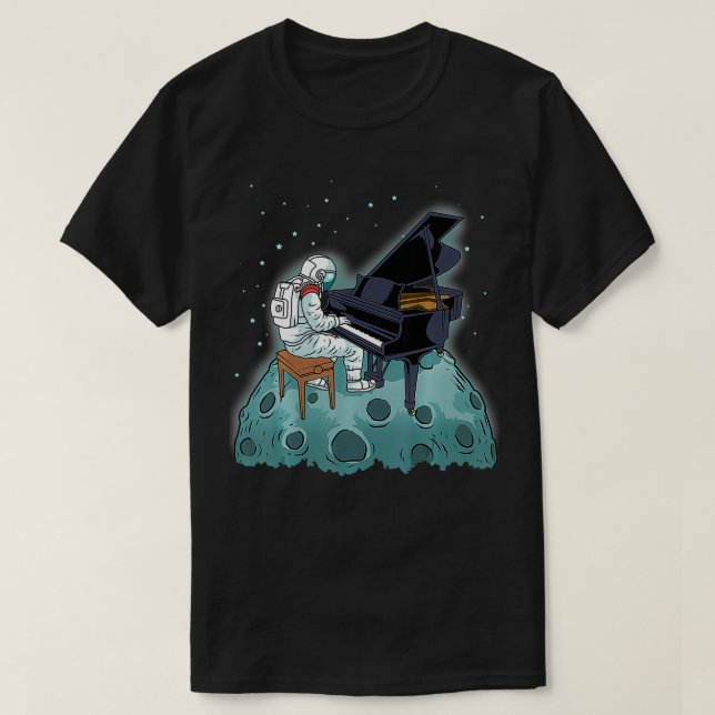 T-shirt Grand Piano Kids Pianiste Cadeau Astronaut Musique (Design devant)