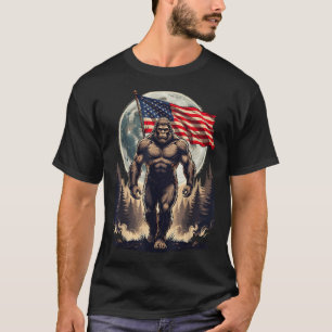 T-shirt Grand pied bigfoot sasquatch drapeau américain pat