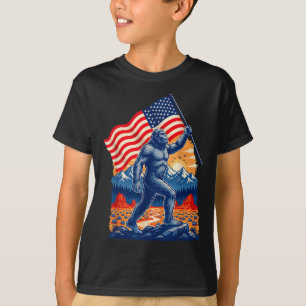 T-shirt Grand pied bigfoot sasquatch drapeau américain pat