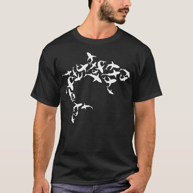 T-shirt Grand requin blanc Amant Biologie marine Animal Sc (Devant)