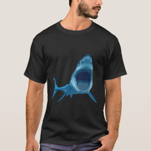 T-shirt Grand requin blanc Angry Open Mouth Illustration R