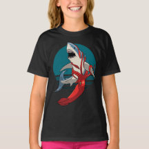 Grand requin blanc et calmar géant
