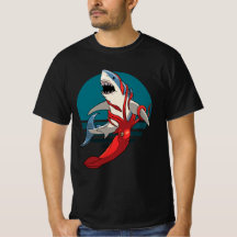 Grand requin blanc et calmar géant