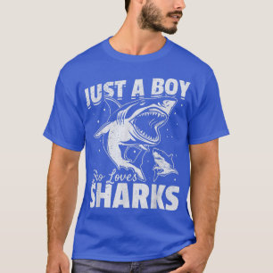T-shirt Grand Requin Blanc Poisson-Requin Je Juste Un Garç