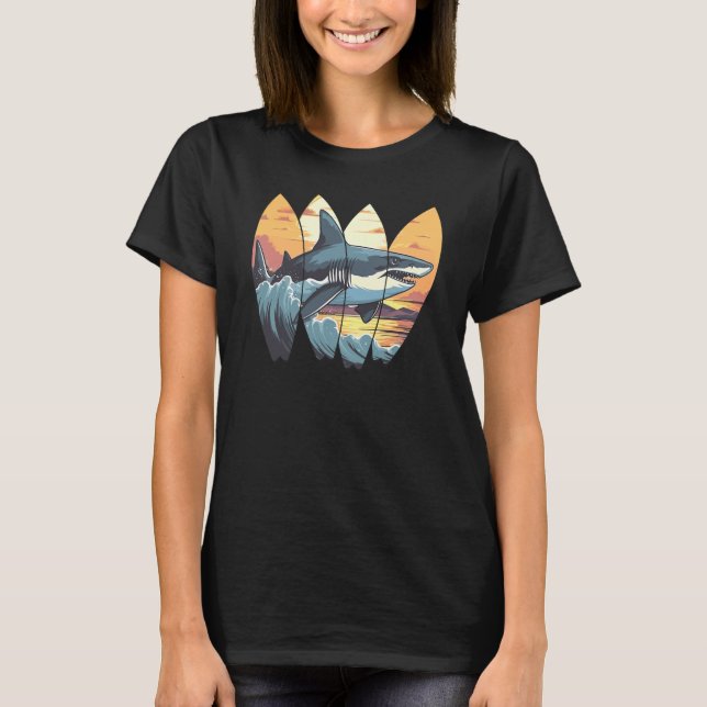 T-shirt Grand Surf de requin blanc (Devant)