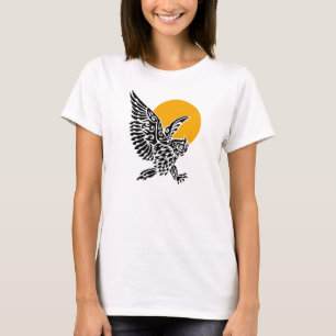 T-shirt Grand tatouage tribal de hibou à cornes