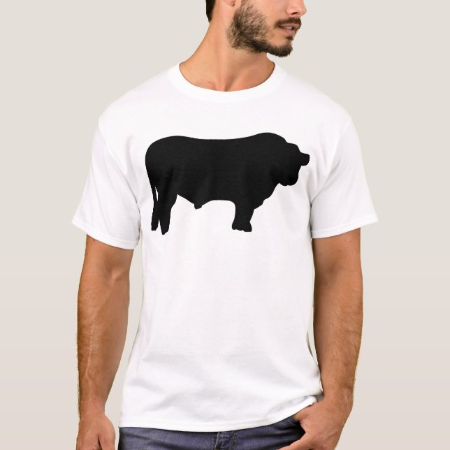 T-shirt grand taureau noir (Devant)
