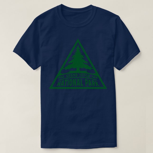 T-shirt Grand Teton National Park Tree Triangle vert (Design devant)