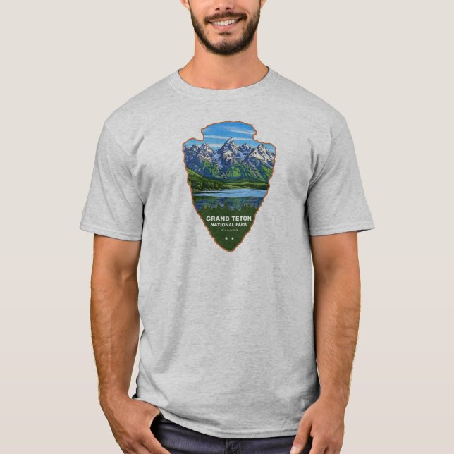 T-shirt Grand Teton National Park Wyoming Arrowhead (Devant)