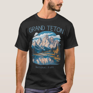 T-shirt Grand Teton Rétro Nous Wyoming Jackson Hole Lac
