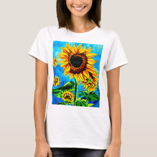 T-shirt Grand tournesol aquarelle peinture nature T-Sh